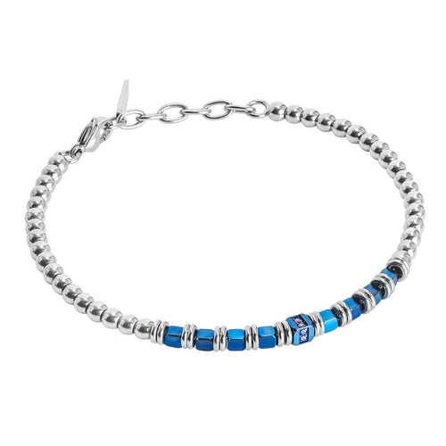 Bracciale beads con ematite blu e zirconi Default Title