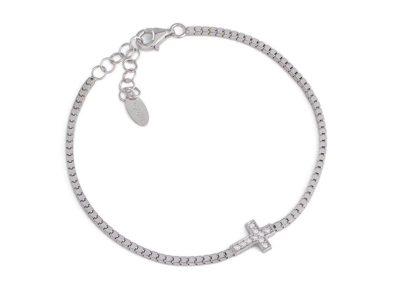 Bracciale Tennis Croce AG925 e zirconi donna 16+3 cm Default Title