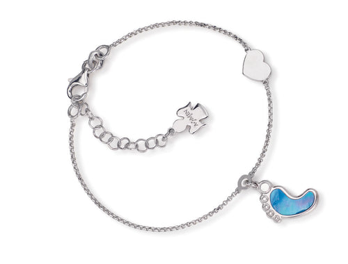 Bracciale in AG925 e Madreperla blu   (Lung. 16+2cm - charm h 1,5cm) Default Title