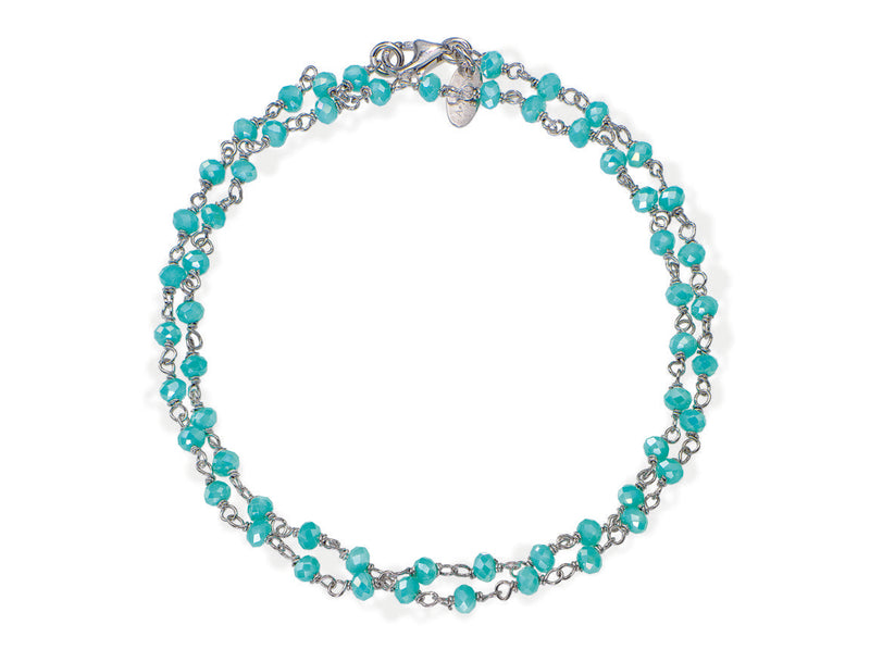 Bracciale in AG925 Cristalli cangianti azzurro tiffany (Lungh. 17+3 cm) Default Title