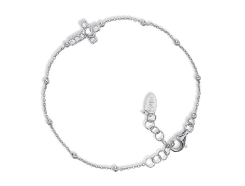 Bracciale in AG925 e zirconi bianchi (Lung.16+3cm - Lung.charm 1cm) Default Title