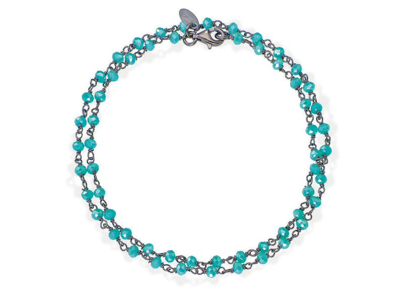 Bracciale in AG925 Cristalli cangianti azzurro tiffany (Lungh. 17+3 cm) Default Title