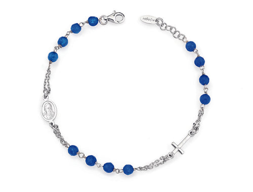 Bracciale Rosario  AG925 giada blu Default Title