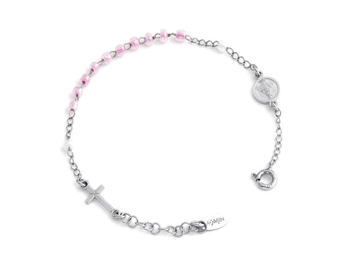 Bracciale Rosario Junior  AG925  cristalli rosa Default Title