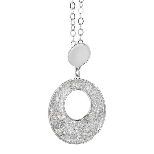 Collana con pendente circolare in Swarovski crystal rock Default Title