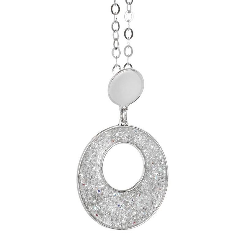 Collana con pendente circolare in Swarovski crystal rock Default Title