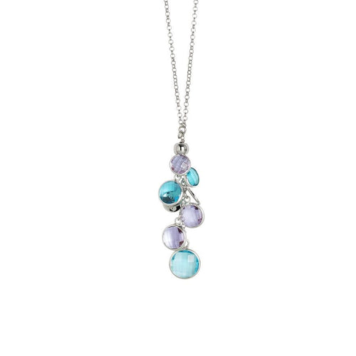 Collana con cristalli amethyst e acquamarina Default Title