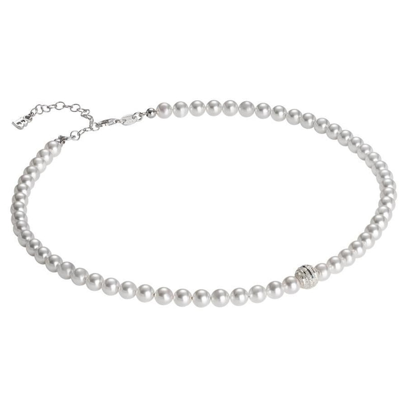 Collana di perle Swarovski con centrale satinato in argento Default Title