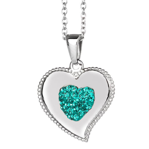 Collana con cuore pendente e strass blu zircon Default Title