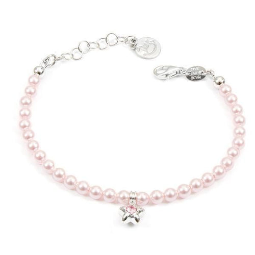 Bracciale in argento con perle rosa e stella centrale Default Title