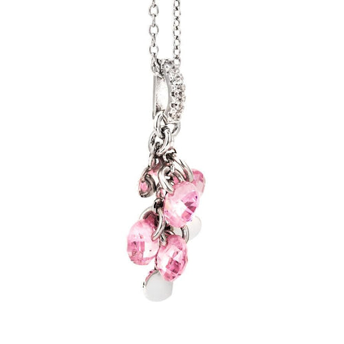 Collana in argento con charms e zirconi rosa Default Title