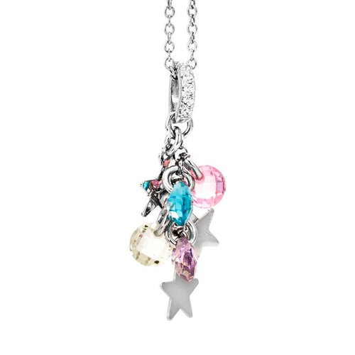 Collana in argento con charms e zirconi multi color Default Title