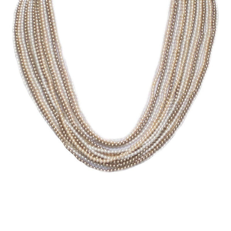 Collana multifilo degradè di perle Swarovski bronze, white, peach Default Title