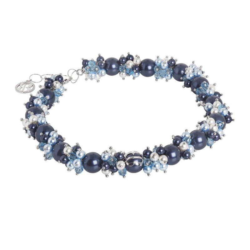Collana con bouquet di perle Swarovski dalle sfumature blu e zirconi Default Title