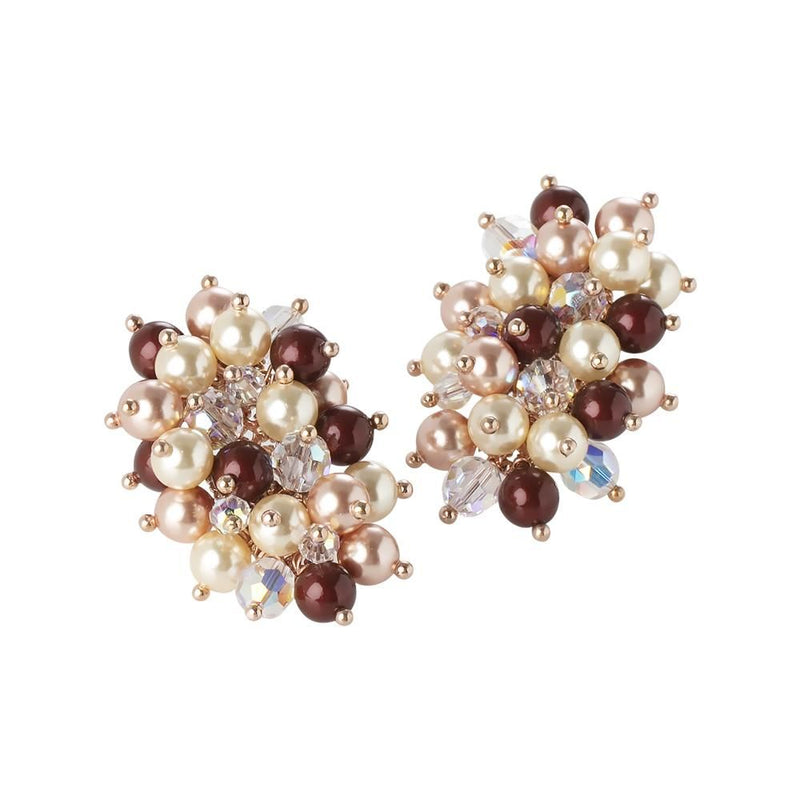Orecchini con composizione pendente di cristalli e perle Swarovski ispirazione "Autunno" Default Title