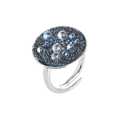 Anello regolabile con superficie Swarovski galuchat moonlight Default Title