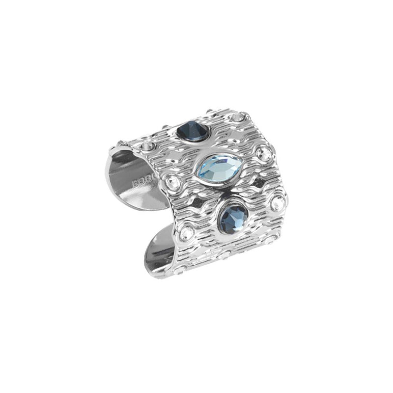 Anello a fascia con Swarovski blu Default Title