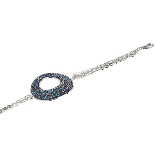 Bracciale doppio filo con centrale in Swarovski crystal rock bermuda blu Default Title