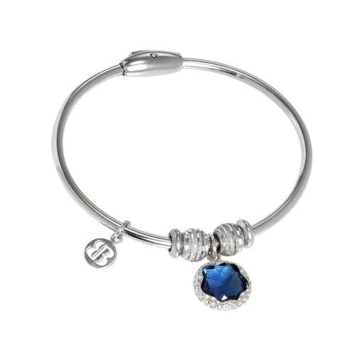 Bracciale con charm in cristallo Swarovski blu London Default Title