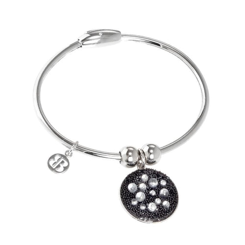 Bracciale con charm composta da tappetino galuchat jet hematite Default Title