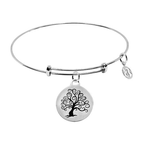 Bracciale con medaglietta Dove la vita inizia e l'amore non finisce mai e albero della vita Default Title