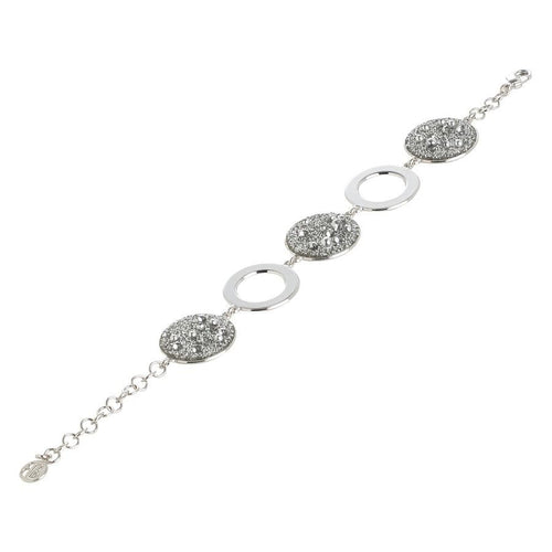 Bracciale modulare con superficie Swarovski galuchat silver Default Title