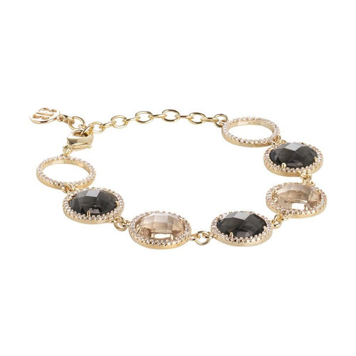 Bracciale con cristalli champagne, smoky quartz e zirconi Default Title