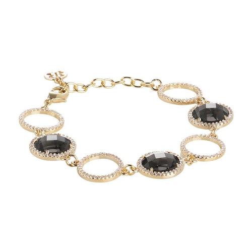 Bracciale con cristalli smoky quartz e zirconi Default Title