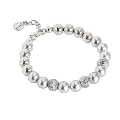 Bracciale con perle Swarovski light grey e diamantate Default Title