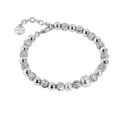 Bracciale con perla centrale Swarovski light grey Default Title