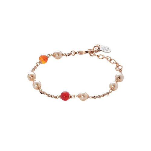 Bracciale con perle Swarovski peach e agata orange Default Title