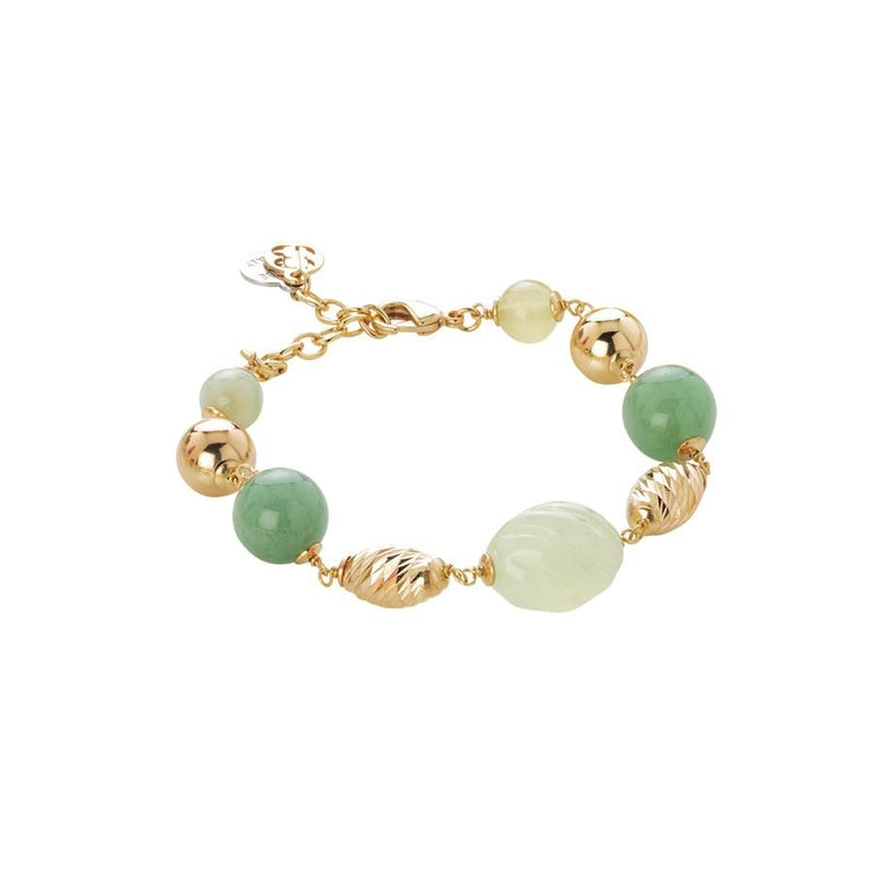 Bracciale dorato con agata jade torchon e light yellow Default Title