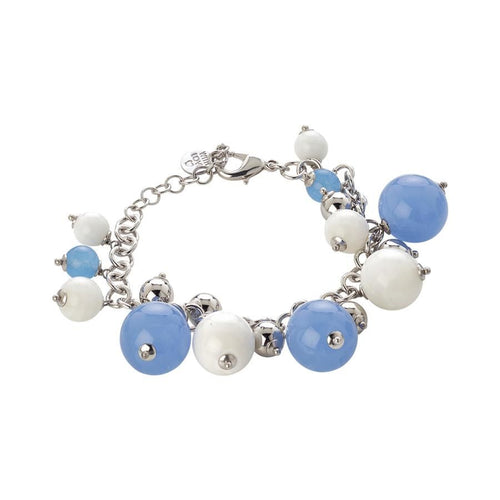 Bracciale con agata light blue e agata white Default Title