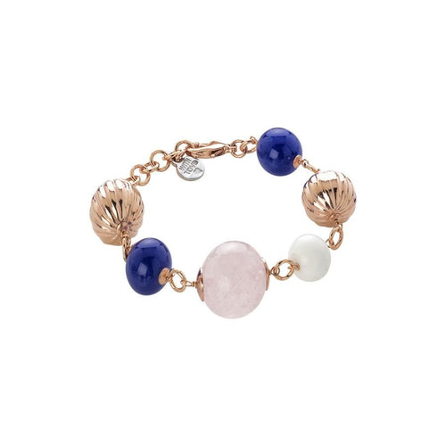 Bracciale con quarzo rosa, agata blue e white Default Title