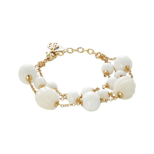 Bracciale con agata white e white torchon Default Title