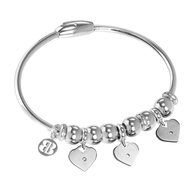 Bracciale con charms a forma di cuore e strass Default Title