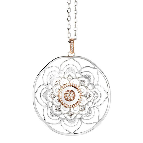 Collana con mandala pendente e zirconi Default Title