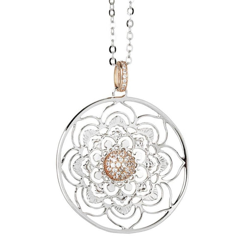 Collana corta con mandala pendente e zirconi Default Title