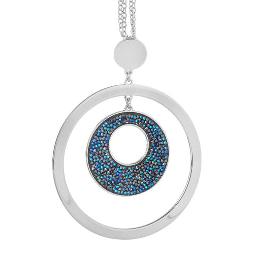 Collana con pendente concentrico in Swarovski crystal rock bermuda blu Default Title