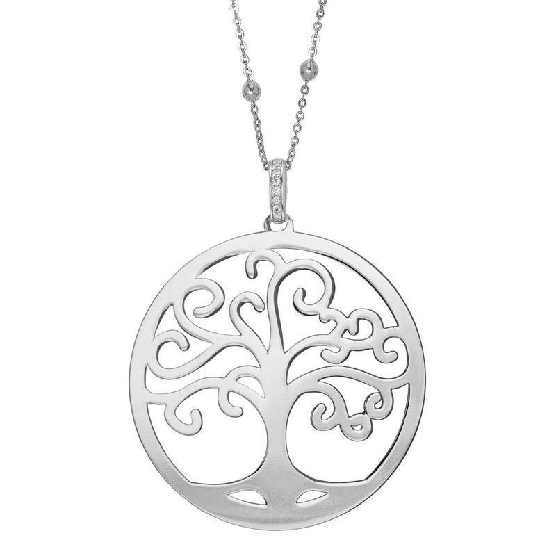 Collana rodiata con pendente maxi e albero della vita Default Title