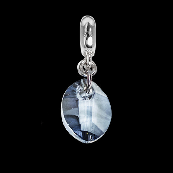 Charm con cristallo Swarovski a goccia blue shade Default Title