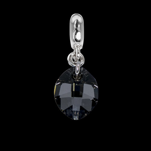 Charm con cristallo Swarovski a goccia silver night Default Title